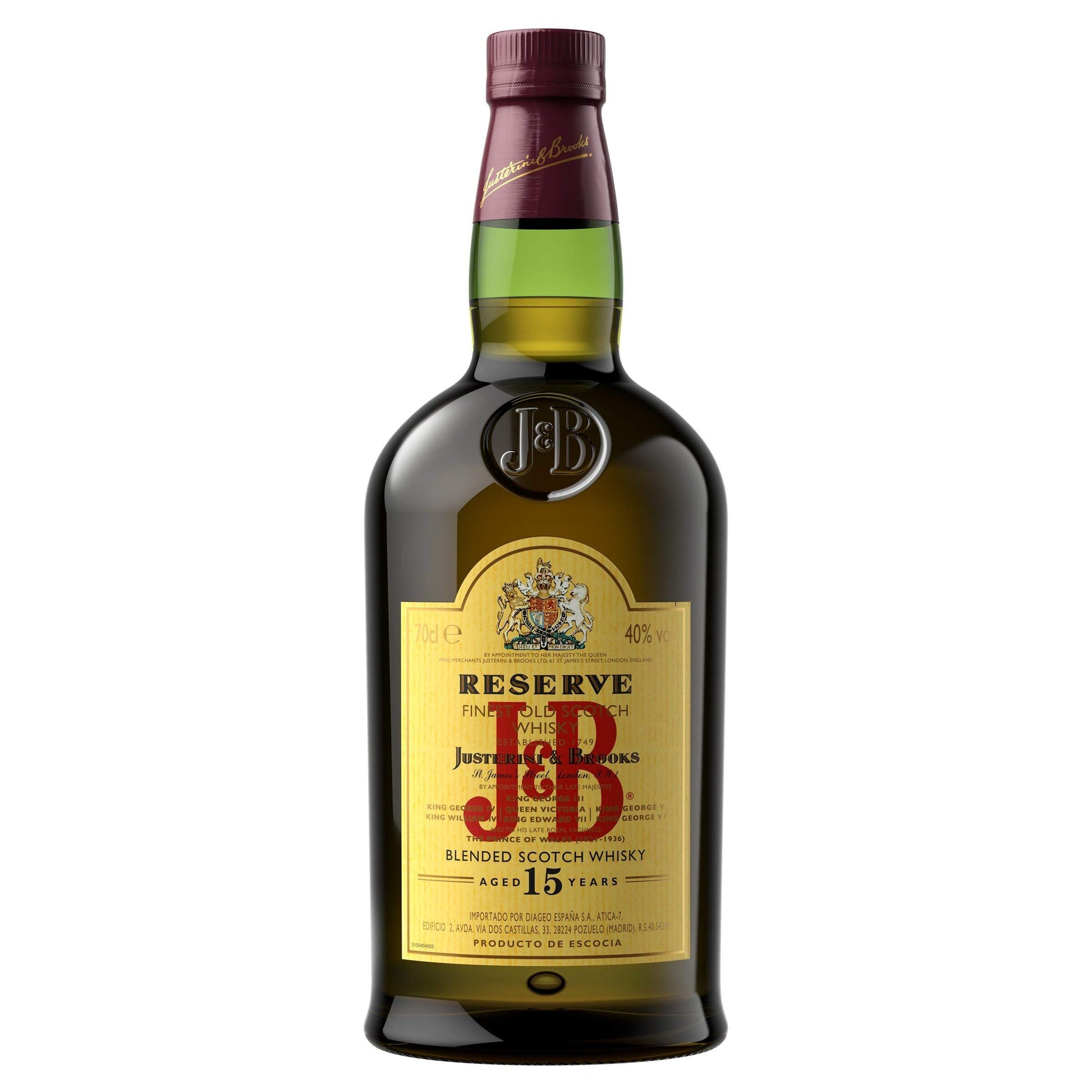 J&B Reserve Aged 15 Years, whisky escocés blended, 700ml